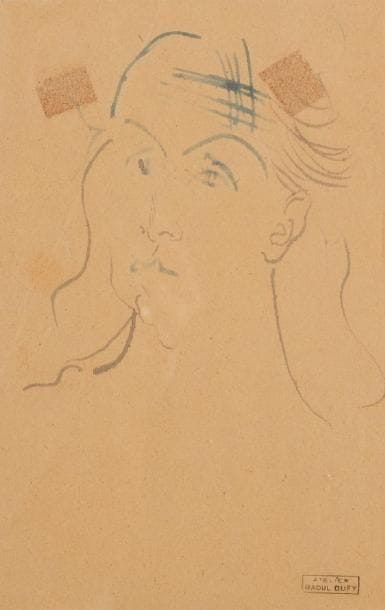 Raoul DUFY (1877-1953)
Portrait présumé de madame Dufy Dessin à l'encre. Porte le timbre de l'atelier en bas à droite. (traces de scotch) 21.50 x 13.50 cm 
