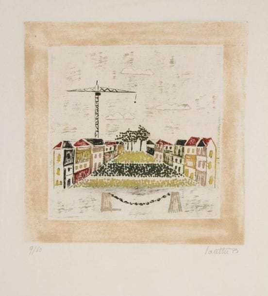Marc Antoine BISSIERE dit LOUTTRE B. (né en 1926)
Cité. Gaufrage en couleurs. Signé en bas à droite et justifié 9/60 en bas à gauche. 24 x 24 cm. 