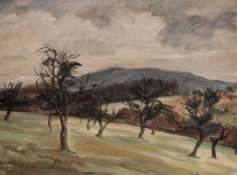 Girard Edmond-Emile dit GIRARD-MOND (1892-?)
Sans titre, Paysage d'hiver. Huile sur papier. 24 x 33 cm. 