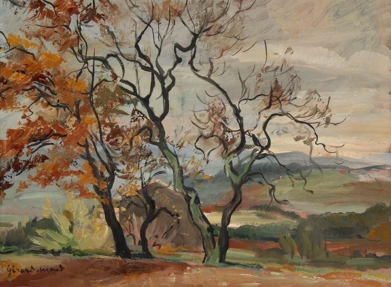 Girard Edmond-Emile dit GIRARD-MOND (1892-?)
Au peintre. Huile sur carton. Signée en bas à gauche et titrée au dos. 24 x 33 cm. 