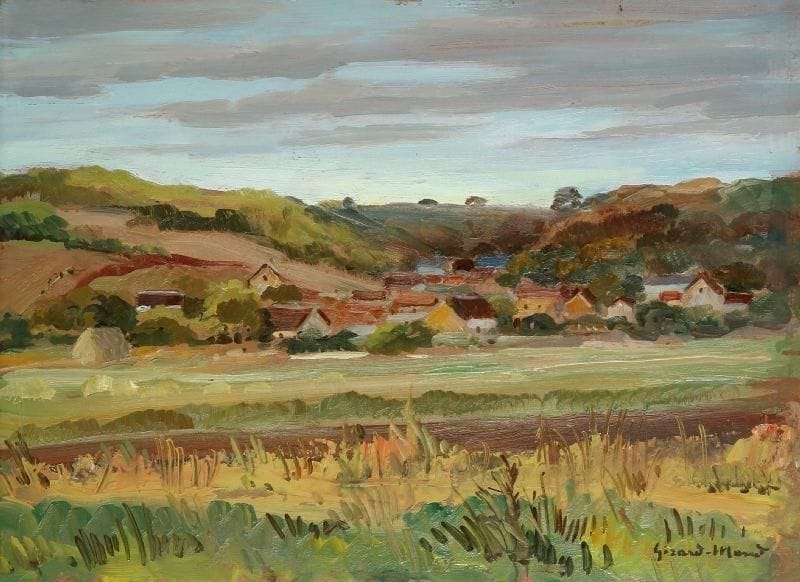 Girard Edmond-Emile dit GIRARD-MOND (1892-?)
Le creux du Coudray Villiers. Huile sur carton. Signée en bas à droite et titrée au dos. 24 x 33 cm. 