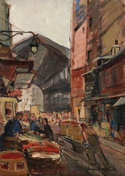 Girard Edmond-Emile dit GIRARD-MOND (1892-?)
Rue de la Réale. Huile sur carton. Signée en bas à droite et titrée au dos. 33 x 24,5 cm. 