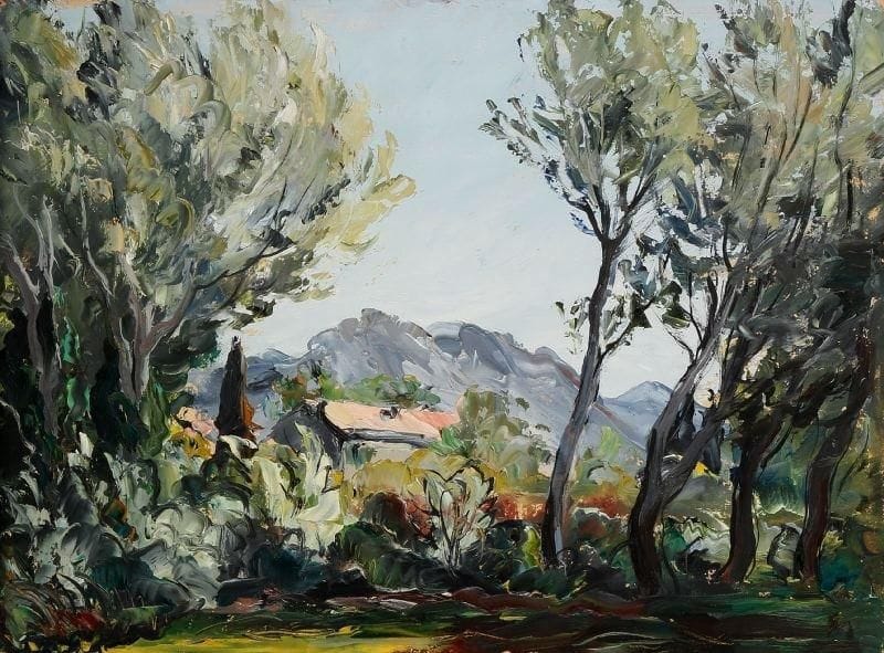 Girard Edmond-Emile dit GIRARD-MOND (1892-?)
Paysage. Huile sur carton. 24 x 33 cm. 