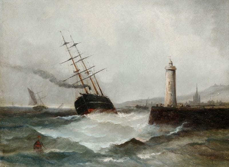 A. LEVY
Marine, embarcation près de la falaise. Huile sur toile. Signée en bas à droite. (Restaurations). 36 x 48 cm. 