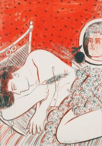 Alexandre FASSIANOS [grec] (né en 1935)
Homme au miroir. Lithographie. Signée et justifiée 9/30 en bas vers la droite. 69 x 49 cm. 