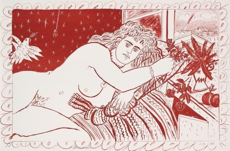 Alexandre FASSIANOS [grec] (né en 1935)
Femme allongée. Lithographie. Signée en bas vers la gauche. 40.50 x 61.50 cm. 