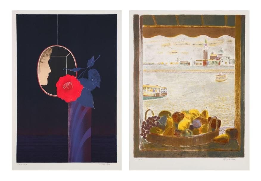 Pierre GARCIA-FONS (né en 1928)
Fenêtre ouverte - Nature morte au miroir. Lithographies. Lot de deux épreuves signées et justifiées. 76 x 53 cm. 