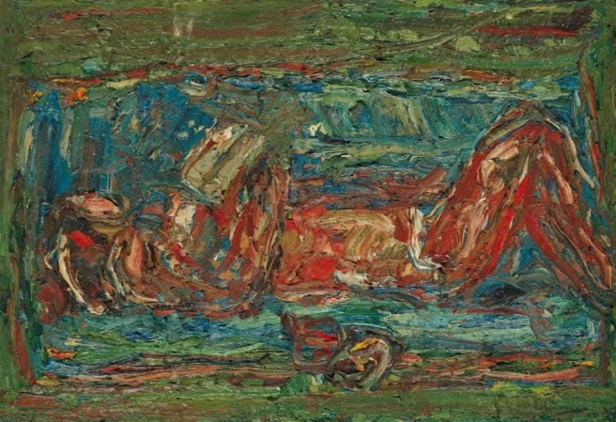 CLAUDE JOUHANNEAU (1931-2011)
Femme à la plage, vers 1975 Technique mixte sur toile Non signée 39 x 55 cm