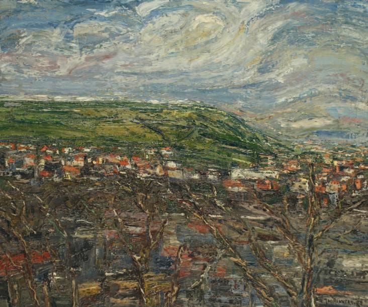 CLAUDE JOUHANNEAU (1931-2011)
Paysage, 1980 Huile sur toile Signée et datée en bas à droite. Signée au dos. 53 x 64 cm