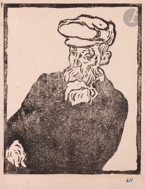 Louis Valtat (1869-1952) 

Portrait de Renoir. Vers 1900. Bois gravé. 245 x 310. Bailly-Herzberg p. 325. Belle épreuve sur vélin chamois, revêtue du timbre bleu de l’atelier (Lugt 1771 bis). Quelques rousseurs claires. Marges. Cadre.