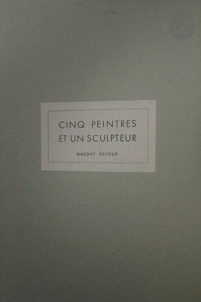 [DERRIÈRE LE MIROIR].
5 peintres et 1 sculpteur.
Paris : Maeght, 1965. — In-folio. En feuilles, couverture illustrée, chemise et étui de l'éditeur.
Numéro 150 de Derrière le miroir publié à l'occasion de l'exposition à la galerie Maeght des peintres Amable ARIAS (1927-1984), Jean CAPDEVILLE (1917-2011), Gérard FROMANGER (né en 1939), Claude GARACHE (né en 1930), Maurice MATIEU (né en 1934) et du sculpteur Joan GARDY-ARTIGAS (né en 1938). Il est illustré de 8 lithographies originales de Capdeville, Garache et Fromanger.

Un des 150 exemplaires sur vélin de Rives signés par les 6 artistes au colophon, parfaitement conservé.