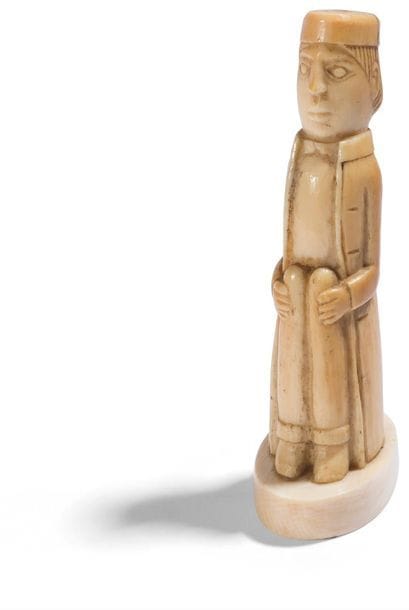 Seated character in ivory carved in the round.
19th
century.
 
Base

.
 

H : 9 cm



 




