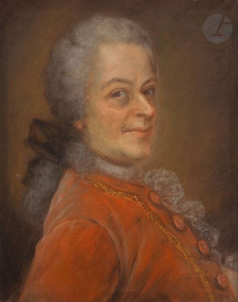 ÉCOLE FRANÇAISE du XVIIIe siècle
Portrait d’homme souriant en buste de trois quarts vers la droite
Pastel sur papier marouflé sur toile.
Signature rapportée postérieurement « Perroneau » et daté en haut à droite au crayon graphite de « 1753 ».
Cadre en bois sculpté doré.
(Quelques déplaquages).
54,5 x 44 cm