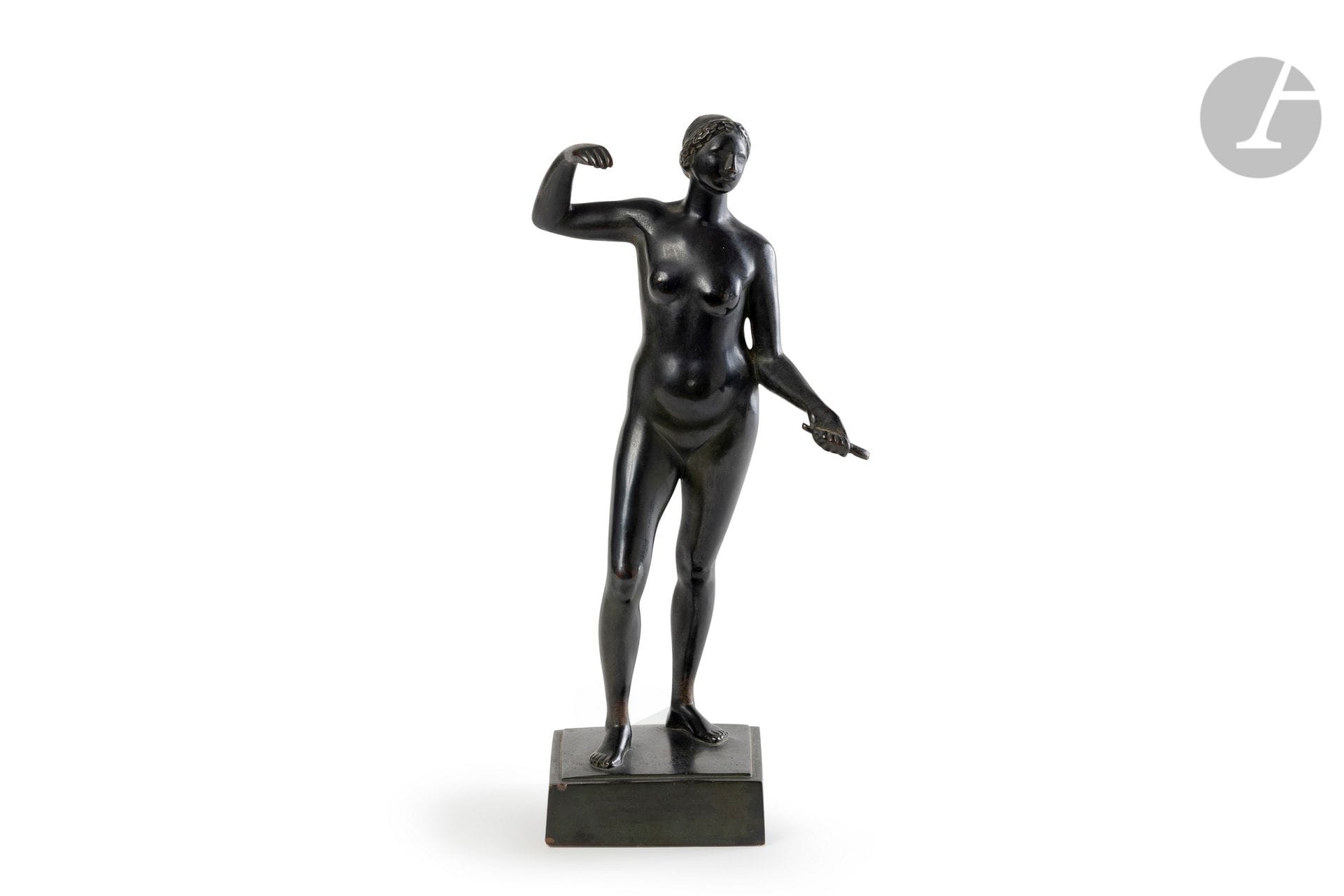 FEMES VILMOS BECK (1885-1918) - COLLECTION JÓZSEF VÁGÓ (1877-1947) THEN PIERRE VAGO ( 
1910-2002
) 

Kalászt tartó (Spoon bearer also known as Woman with a wooden spoon), the model designed in [1912]
Sculpture.
Proof in bronze with black patina.

Unsigned
antique cast iron from the 1910's.
Unsigned
.

Height : 24 cmProvenance

:
- Collection József Vágó (1877-1947)


.


 Architect, figure of the Secession movement in Hungary.
- Collection Pierre Vago (1910-2002) (Pierre Vágó, known as), son of the previous one. Architect, editor-in-chief of L'Architecture d'Aujourd'hui from 1932 to 1947, then president of the Editorial Committee of this publication, member of the UAM, founder of the International Union of Architects (U.I.A.) in 1948.

Museum: 
- Deák Collection, Municipal Gallery, Székesfehérvár - A proof of the model of our sculpture is kept in this institution


.

 

- Magyar Nemzeti Galéria - A very slight bronze variant of the model of our sculpture is kept in this institution under the inventory number 56-107 N.

Acknowledgements : 
We would like to express our sincere thanks to Mr. Gergely Barki (Budapest), art historian, specialist in 20th century Hungarian art and author of books on the subject, curator, curator and exhibition curator, for his invaluable help in our research on the works from the former collection of József Vágó; especially for the identification of the works of Jen? Remsey and Elza Kövesházi Kalmár. May he receive here all our gratitude.

















