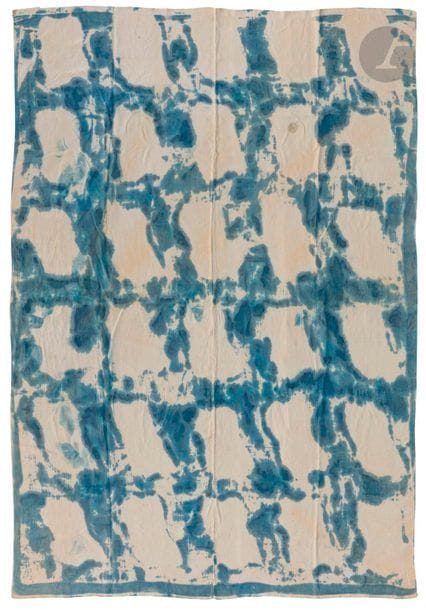 Claude VIALLAT (b. 1936
)Untitled No. 103,
1972Methylene
blue
on sheet.
205 x 295 cmProvenance

: 
- Collection Vicky Rémy, Nice - Saint-Tropez (photograph of the work with collector's label). 
- Collection de Madame S., Saint-Tropez. Received in present by the latter.

A certificate from the artist dated 14 December 2006 will be given to the purchaser.








