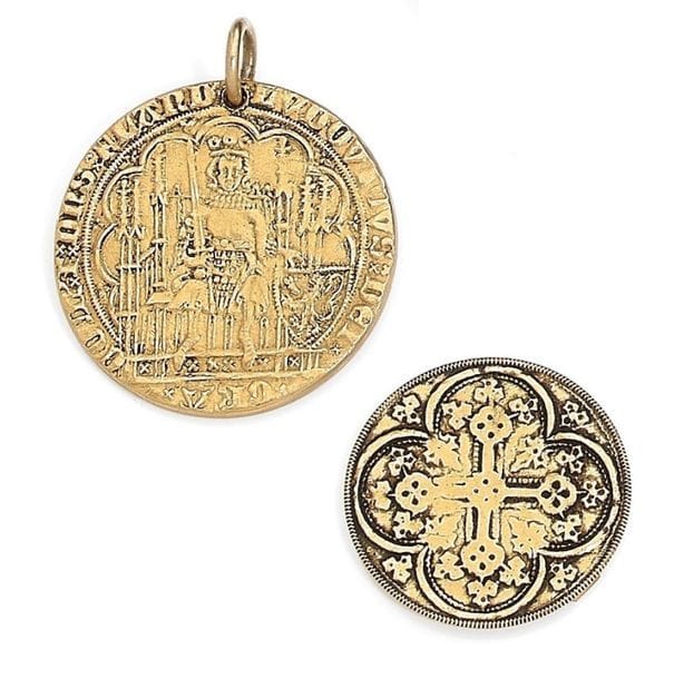 Médaille en or 18K (750) porte-souvenir. Poids brut : 13,9 g