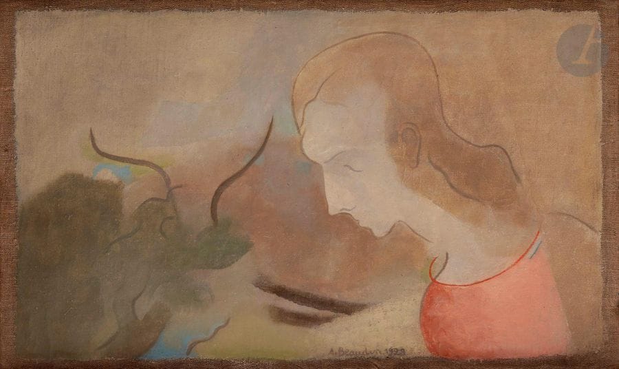 André BEAUDIN (1895-1979)
Profil de femme, 1928
Huile sur toile.
Signée et datée en pied.
33 x 55 cm