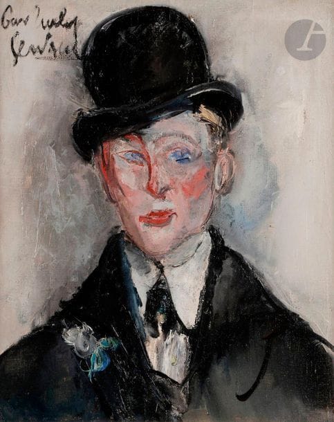 GEN-PAUL (1895-1975)
Portrait de jeune homme au chapeau, vers 1922-23
Huile sur toile.
Signée et titrée en haut à gauche.
55 x 46 cm