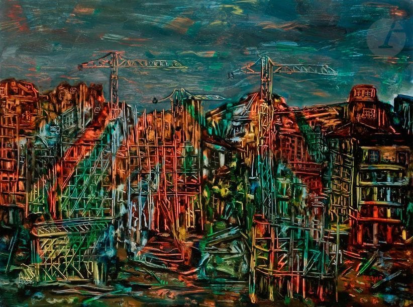 Faïbich Schraga ZARFIN (1899-1975)
Le Chantier, 1958-59
Huile sur toile.
Signée en bas à droite.
60 x 81 cm