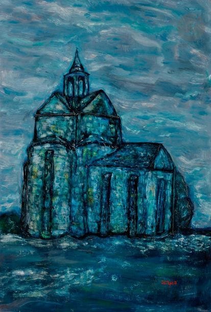 Faïbich Schraga ZARFIN (1899-1975)
La Chapelle de Sainte-Croix de Montmajour, Arles, vers 1960-62
Huile sur toile.
Signée en bas droite.
81 x 54 cm