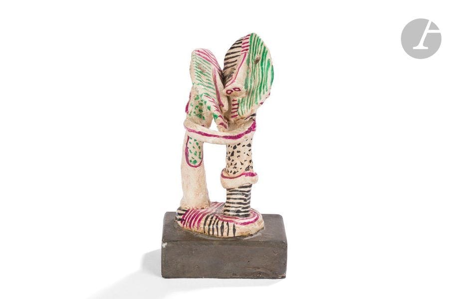 JEAN LAMBERT-RUCKI (1888-1967) 
Les mexicains, exemplaire n° E.A. II/IV
Sculpture. Épreuve en bronze peint. Fonte d’édition post-mortem. Inscrit J. LAMBERT-RUCKI, porte le justificatif de tirage E.A. II/IV, la marque d’éditeur JdV et le cachet de fondeur sur le pourtour de la base. H. 13 cm