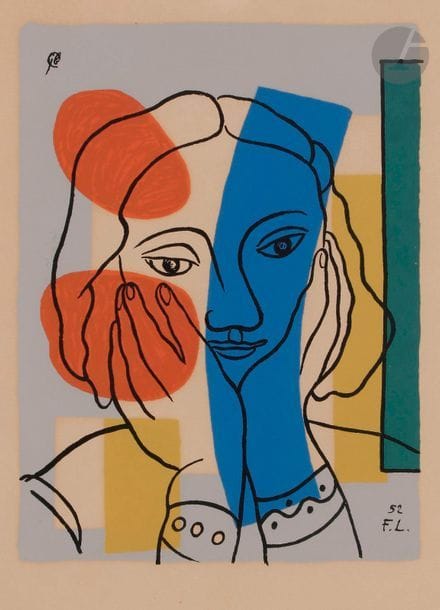 Fernand Léger (1881-1955) (after
)Femme pensive
, la tête dans les mainsSilkscreen in

colour

after a work from 1952.


proof on vellum








, numbered in pencil.



Sight:











53 x 35.5 cm. Frame.
Provenance


:Gaston Diehl (1912-1999), historian and art critic

.