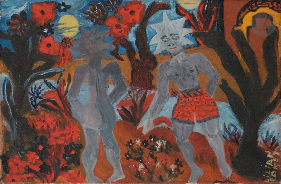 Lilian COKET (1912-1970)
Clair de lune Marsien
Huile sur toile.
Signée en bas à droite.
27,5 x 41 cm