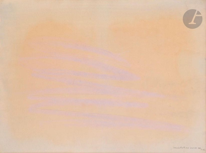 Jean FAUTRIER (1898-1964)
Variation sur un nu, 1960
Aquarelle sur papier buvard contrecollé sur toile.
Monogrammée, datée et titrée en bas à droite.
49 x 64 cm