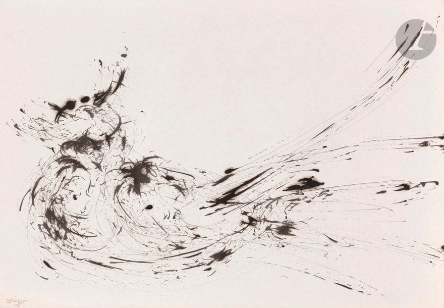 Sadegh BARIRANI [iranien] (né en 1923)
Oiseau
Encre.
Signée en farsi en bas à gauche.
36,5 x 53 cm