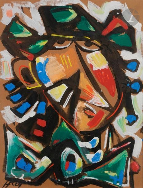 émile HECQ [belge] (1924-2008)
Homme inquiet - Jeune Fille à la pomme
2 gouaches.
Signées en bas à gauche.
63 x 48 cm chacune