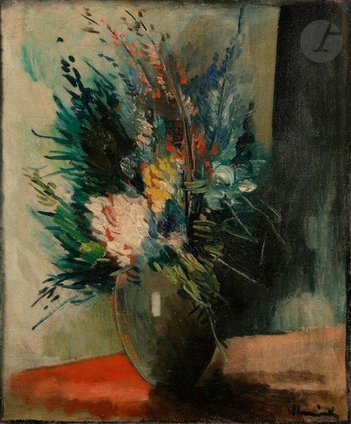 Maurice de VLAMINCK (1876-1958
)Bouquet
with red tableclothOil on canvas.
Signed lower
right.

65

x 54 cm

L'oeuvre fera l'objet d'une inclusion dans les "ARCHIVES VLAMINCK" constitué à l'initiative de Madame Godelieve de Vlaminck en collaboration avec Madame Pascale Krausz.
.