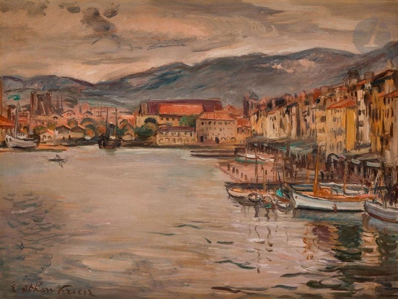 EMILE-OTHON FRIESZ (1879-1949)
LE PORT DE TOULON, VERS 1925
HUILE SUR TOILE.
SIGNEE EN BAS A GAUCHE.
46 X 61 CM

EXPOSITION : 
DE PROVENCE EN SUISSE (ETIQUETTE AU DOS).

BIBLIOGRAPHIE : 
ROBERT MARTIN, ODILE AITTOUARES, ÉMILE-OTHON FRIESZ, L'ŒUVRE PEINT I, PARIS, ÉDITIONS AITTOUARES, 2000, N° 78, REPRODUIT P. 73.