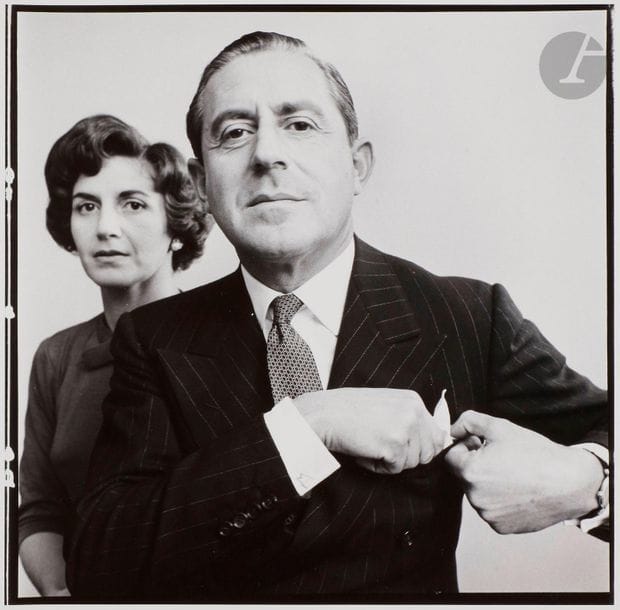 Irving Penn (1917-2009) 
Stavros Niarchos, c. 1955-1960, silver print (c. 1960). Stamp "Photograph - by - Penn", copyright stamp "Condé Nast" and handwritten title on verso. 
Image : 26 x 26 cm 
Sheet : 35,5 x 28 cm 

Irving Penn (1917-2009)
Stavros Niarchos, c. 1955-1960.
Gelatin silver print (c. 1960). Stamp "Photograph - by - Penn", copyright stamp "Condé Nast" and handwritten title on verso.
Image: 26 x 26 cmSheet
: 35.5 x 28 cm








