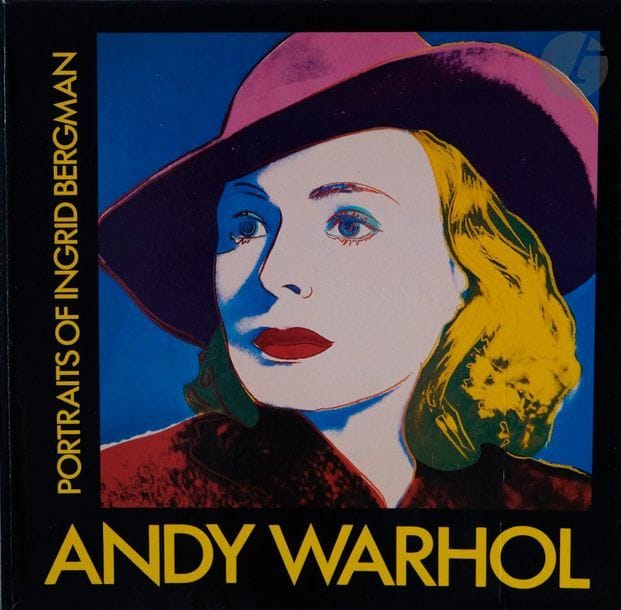 WARHOL, ANDY (1928-1987)
Portraits of Ingrid Bergman. 
Galerie Börjeson, 1983.
In-8 (23 x 23 cm). Édition originale. Leporello dépliant des portraits de Bergman par Warhol. Cartonnage illustré.