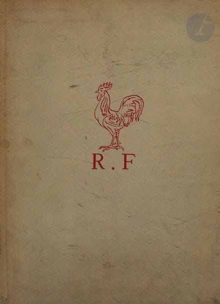 ALBIN GUILLOT, LAURE (1879-1962)
Aspects de la France.
Paris, 1938.
Grand in-4 (38,5 x 28,5 cm). Édition originale brochée, limitée à 1000 exemplaires numérotés. Couverture rempliée avec papier cristal dans une chemise cartonnée à rabats portant les initiales R. F. surmontées d'un coq gaulois. Ouvrage édité par le Gouvernement français à l'occasion de la visite en France du Roi Georges VI et de la Reine Elisabeth, comportant 13 héliogravures par Laure Albin Guillot.