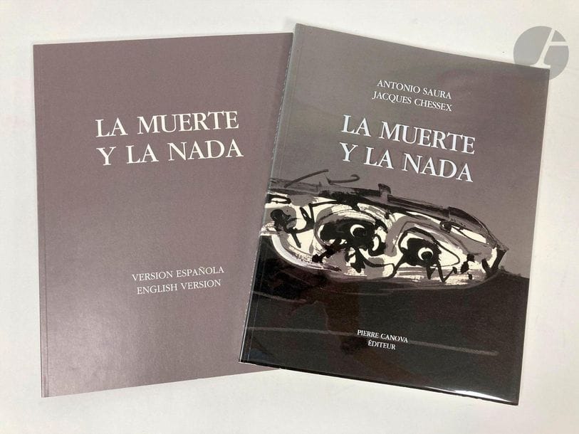 SAURA (Antonio), CHESSSEX (Jacques).

La Muerte y la nada. Paul, Canova, 1990 - In-4, broché, couverture souple. Dédicacé par Jacques Chessex. 

Avec deux versions en espagnole et en anglais. Dans un étui.