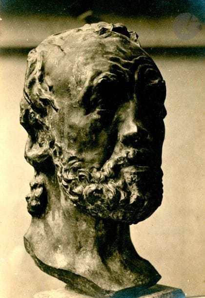 Unidentified photographer 
Head of the Man with the Broken Nose
 of Auguste Rodin, c. 1900-1910. 

Period silver print

 mounted on cardboard. 18.4 x 12.5 cmUnidentified photographer 
Tête de l'homme au nez cassé by Auguste Rodin, c
. 1900-1910.

Vintage gelatin silver print, mounted

 on cardboard.

 18.4 x 12.5 cm

