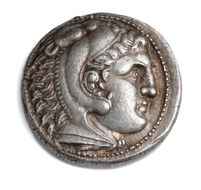 MACÉDOINE : Alexandre III, le Grand (336 - 313 av. J.-C). 

Tétradrachme. Amphipolis (315 - 294 av. J.-C). 17,24 g.

Tête d'Héraclès à droite coiffée de la dépouille de lion.

R/ Zeus assis à gauche.

Price. 490.

Superbe