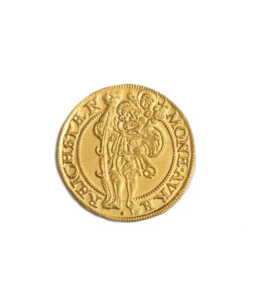 GERMANY: SILESIA: Joachim, Henry II, Johann and George III (1536 - 1558). 

Golden ducat. 1553.

Fr. 3230.

Splendid.