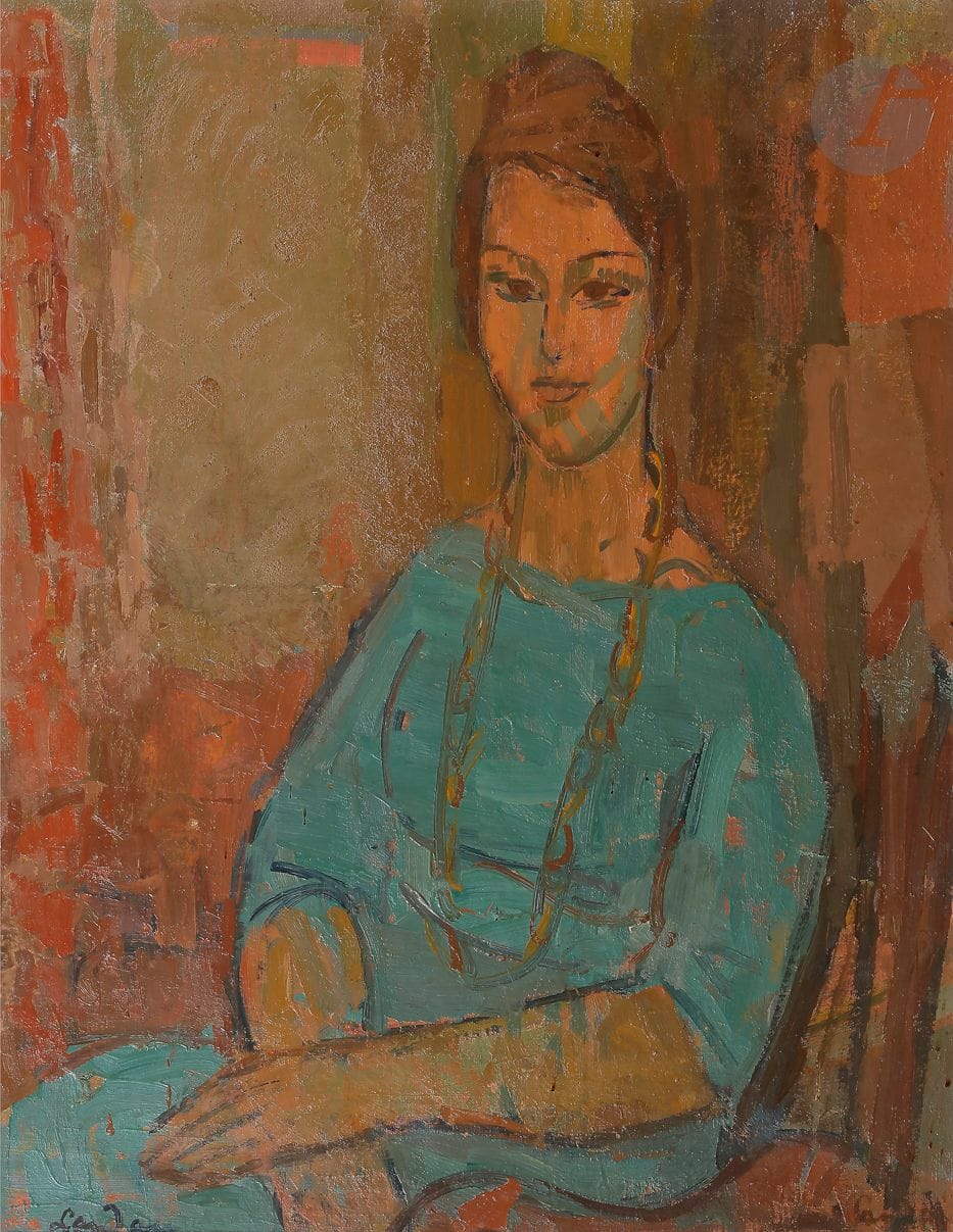 Zygmunt LANDAU (1898-1962) 
Portrait of a woman 
Oil on canvas.
Signed lower left.


81 x 65 cmMots keys

:


judaica, jewish, jewish, hebrew, hebraica, judaism, synagogue, zionism, pessah, pessach, haggada, haggadah, hagada, hagadah, passover, menora, menorah, hannuka, hannuca, hannucca, hannuccah, torah, juden, israelite, israelite, israel, antisemitism, antisemitism, dreyfus, meguila, sepharad, sefarad, ketubah






