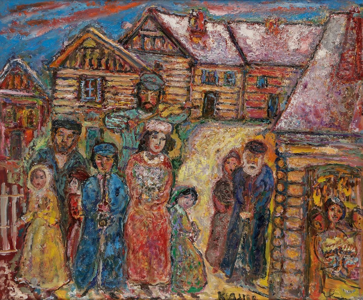 Karol ADLER (born 1936) 
The party at the Shtetl 
Oil on canvas. 
Signed lower left. 


54 x 65 cmMots keys

:


judaica, jewish, jewish, hebrew, hebraica, judaism, synagogue, zionism, pessah, pessach, haggada, haggadah, hagada, hagadah, passover, menora, menorah, hannuka, hannuca, hannucca, hannuccah, torah, juden, israelite, israelite, israel, antisemitism, antisemitism, dreyfus, meguila, sepharad, sefarad, ketubah






