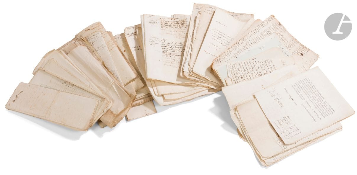 
Comtat Venaissin from the 18th to the early 19th century. Collection of nearly 120 documents relating to the Jews of the Carrière de Carpentras and in particular to the affairs of the Jassé de Carcassonne family and its creditors. 
Very interesting set of legal acts concerning house purchases, files concerning claims, obligations, assets, inventories, lists of debtors, details of accounts concerning the families, Aaron of Lisbon, Jassé of Carcassonne, Isaac Mossé, Abraham and Samuel Moyse, Benjamin de Milhau, Jonathan de Valabreque, Menehem of Monteux, Salomon and Jacob Moïse, Cavaillon, Jacquet and Samuel Crémieu. (all in dispatch or certified copies). 

Key words:
judaica, jewish, jewish, rabbis, jewish, torah, hebrew, hebraica, judaism, synagogue, zionism, pessah, pesach, haggada, haggadah, passover, menora, menorah, hannuka, hannuca, hannucca, hannuccah, torah, juden, israelite, israelite, israel, antisemitism, antisemitism, dreyfus, meguila, sepharad, sefarad, ketubah





