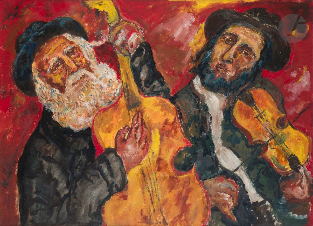 Karol ADLER (born 1936) 
Les Musiciens 
Oil on paper. 
Signed lower left. 


38 x 53 cmMots keys

:


judaica, jewish, jewish, hebrew, hebraica, judaism, synagogue, zionism, pessah, pessach, haggada, haggadah, hagada, hagadah, passover, menora, menorah, hannuka, hannuca, hannucca, hannuccah, torah, juden, israelite, israelite, israel, antisemitism, antisemitism, dreyfus, meguila, sepharade, sefarad, ketubah






