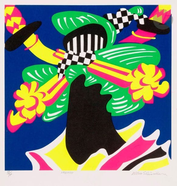 Ushio Shinohara (japonais, né en 1932)
Oiran ; Kanzashi. Vers 1980. Sérigraphie en couleurs. 300 x 300. Très belles épreuves sur vélin blanc fort, numérotées, titrées et signées au crayon. Toutes marges. Tirage à 100 épreuves. Ens. 2 p.