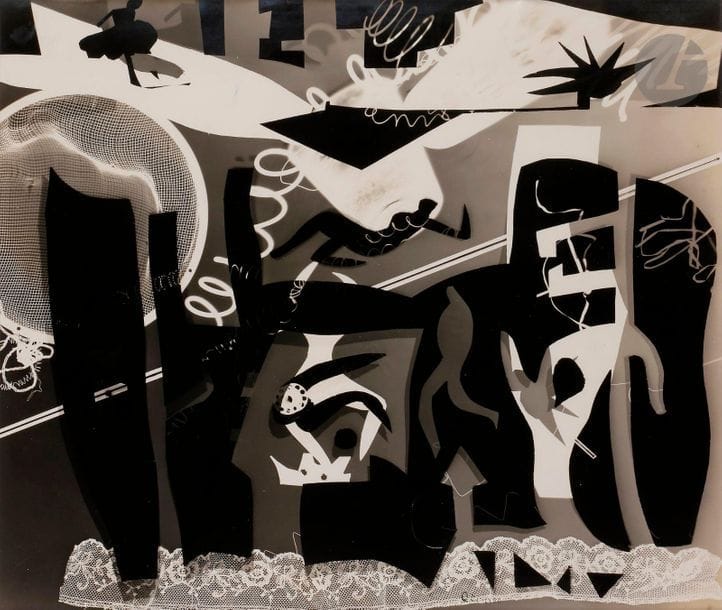 Q Ei (Hideo Sugita) (1911-1960) 
Rayogramme, 1950. 
Épreuve argentique d’époque, signée et datée à l’encre en bas à droite, signée en kanji à l’encre au verso. 
Étiquette de galerie avec titre au verso de l’encadrement. 
45 x 52,5 cm - cadre

Provenance :
Galerie Toki No Wasuremono, Japon. 

Q Ei (Hideo Sugita) (1911-1960) 
Rayogram, 1950. 
Vintage gelatin silver print, signed and dated in ink lower right, signed in kanji in ink on verso. 
Gallery label with title on verso of the frame. 
45 x 52,5 cm - frame
Provenance: Toki No Wasuremono Gallery, Japan.