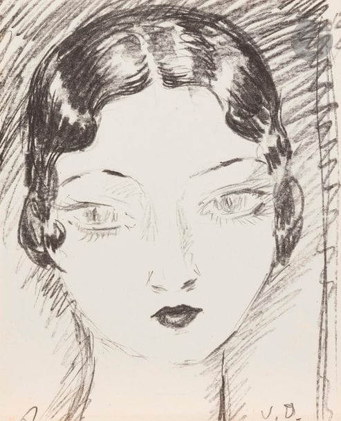 Kees van Dongen (1877-1968)
Jeune fille. 1929. Lithographie. 220 x 272. Juffermans L 15. Très belle épreuve tirée pleine feuille sur vélin mince. Infimes rousseurs aux bords du feuillet. (Pl. parue dans Le Manuscrit autographe).