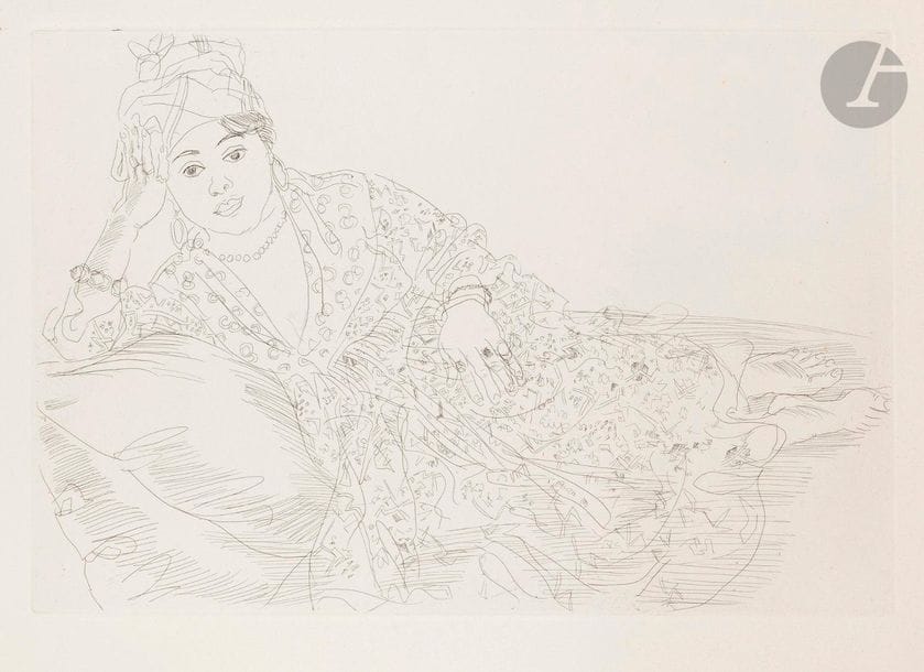 Raoul Dufy (1877-1953)
Deux Antillaises ; La Havanaise ; Nu couché aux palmiers avec fond de Côte d’Azur. Vers 1930. Eau-forte. 495-513 x 340-350. Johnson 35 à 37. Très belles épreuves sur vélin fort, non signées comme à l’ordinaire. Infime oxydation des feuillets. Toutes marges non ébarbées. A. Vollard éd. Ens. 3 p.
