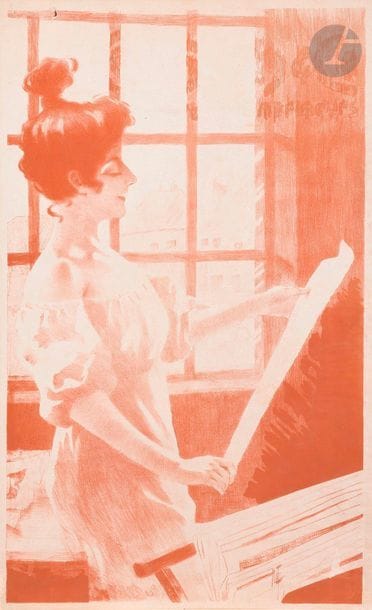 Artists 1900Woman
with prints (2 épr.); Woman on the telephone (2 épr.); Woman making a success... circa 1900. Lithography (the first two subjects by Misti). Various formats. Good proofs on different papers, printed in various shades. Various accidents, holes and stains, some proofs trimmed. Set of 11 p.
