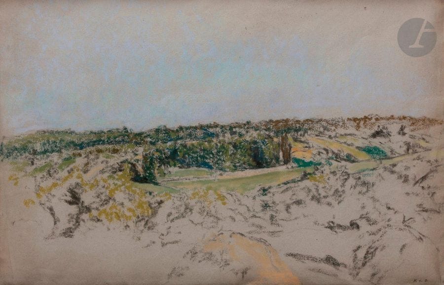 Ker-Xavier ROUSSEL (1867-1944)
Paysage à L’Étang-la-Ville, vers 1900-1905
Pastel.
Monogrammé en bas à droite.
(Petits plis).
30 x 47 cm

Provenance : 
- Collection Salomon, Paris.
- JPL Fine Arts, Londres.
- Katia Pissarro, Paris.

Nous remercions Messieurs Nicolas Langlois, Jacques Roussel et Mathias Chivot pour avoir confirmé l’authenticité de cette œuvre.
Nous remercions Monsieur Mathias Chivot pour les informations qu’il nous a transmises.
