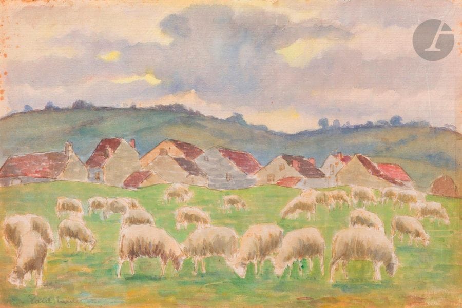 Paul-Émile PISSARRO (1884-1972
)Sheep in pre-watercolour
.
Signed lower left.
(Small folds, freckles).
29.5 x 44.5 cm




